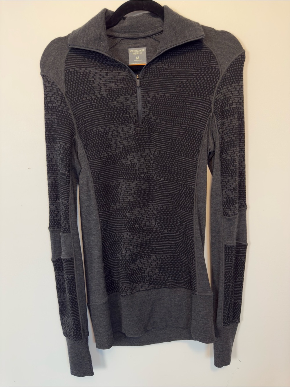 Icebreaker Merino Wool Quarter Zip Base Layer Sweater M